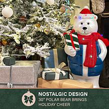 Fraser Hill Farm Fraser Hill Farm 30” Polar Bear Christmas Blow Mold