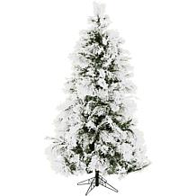 Fraser Hill Farms 10' Flocked Snowy Pine Tree - Multicolor