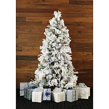 Fraser Hill Farms 10' Flocked Snowy Pine Tree - Multicolor