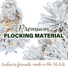 Fraser Hill Farms 6-1/2' Flocked Snowy Pine Tree - Clear