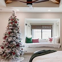 Fraser Hill Farms 6-1/2' Flocked Snowy Pine Tree - Clear