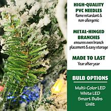Fraser Hill Farms 6-1/2' Flocked Snowy Pine Tree - Multicolor