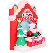Fraser Hill Farms 7 Ft. Tall Pre-Lit Inflatable Santa's Kitchen