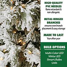 Fraser Hill Farms 9' Flocked Snowy Pine Tree - Smart Lights