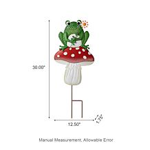 Frog and Mushroom Garden Stake and Wall Decor