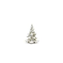 Frosted Pine Tree Decor with Silver Finish - 4-piece Set