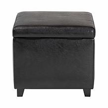 Full Leather Small Storage Cube Ottoman
