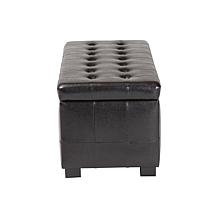 Full Leather Storage Bench Ottoman with Dimples