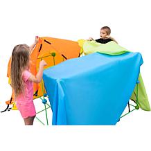 Funphix 154-piece Fort Set with 4 Sheets & Bag - Green/Blue
