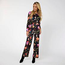 G by Giuliana 2-piece G-Knit Puff-Sleeve Top & Full-Leg Pant Set