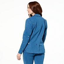 G by Giuliana Black Label Embellished Denim Blazer