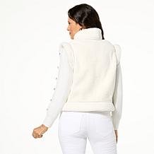 G by Giuliana Black Label Faux Fur Fleece Vest