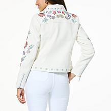 G by Giuliana Black Label Faux Leather Moto Jacket
