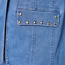 G by Giuliana Black Label G5 Denim Blazer with Studs
