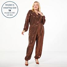 G by Giuliana Black Label Long Sleeve Jogger Jumpsuit