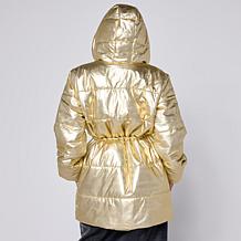 G by Giuliana Black Label Metallic Puffer Jacket