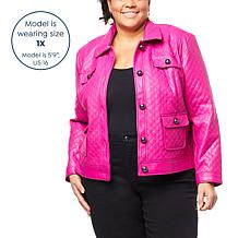 G by Giuliana Black Label Quilted Faux Leather Jacket