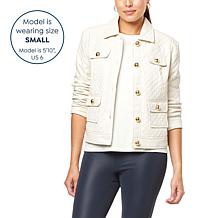 G by Giuliana Black Label Quilted Faux Leather Jacket