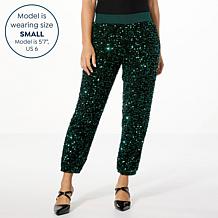 G by Giuliana Black Label Sequin Velour Jogger