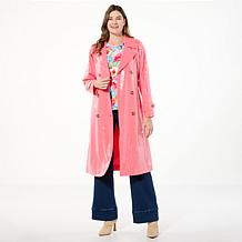 G by Giuliana Black Label Sequined Trench Coat