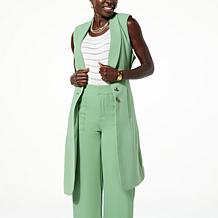 G by Giuliana Black Label Sleeveless Belted Vest