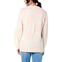 G by Giuliana Checkered Jacquard Pullover Sweater