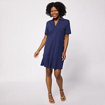 Nina Leonard Long Sleeve Mock Neck Fit and Flare Sweater Dress | HSN