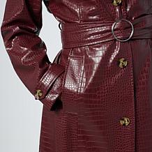 G by Giuliana Croc Faux Leather Trench