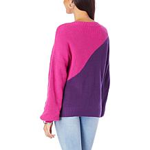 G by Giuliana Crochet Knit Colorblock Sweater