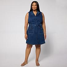 G by Giuliana Denim Dress with Contrast Stitching
