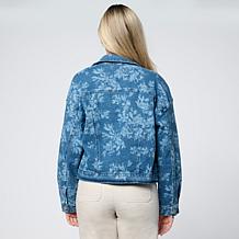 G by Giuliana Denim Jacket with Laser Print