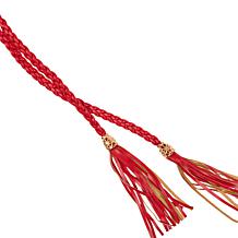 G by Giuliana Faux Leather Braided Tassel Belt