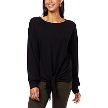 G by Giuliana G-Soft Brushed Hacci Knit Tie-Front Top