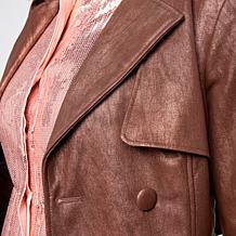 G by Giuliana Knit Faux Leather Trench Coat