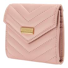 G by Giuliana Lamb Leather Chevron Quilted Flap Wallet