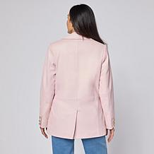 G by Giuliana Lamb Leather Single-Breasted Blazer