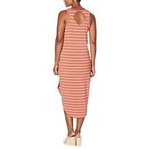 G by Giuliana LounGy EcoLuxe Striped Cutout Tank Dress