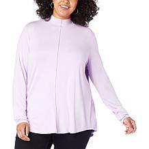 G by Giuliana Mock-Neck EcoLuxe Knit Long-Sleeve Tee