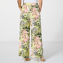 G by Giuliana Printed Challis Wide-Leg Pull-On Palazzo Pant