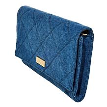 G by Giuliana Quilted Texture Denim Clutch Crossbody