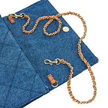 G by Giuliana Quilted Texture Denim Clutch Crossbody