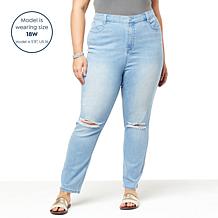 G by Giuliana Repreve® Denim Distressed Tapered-Leg Jean