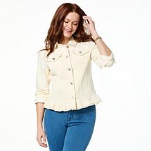 G by Giuliana Ruffle Bottom Denim Jacket