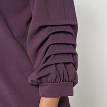 G by Giuliana Solid Knit Dramatic Sleeve Button-Down Shirt