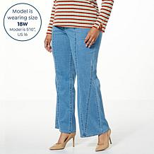 G by Giuliana Stretch Denim Twill Mid-Rise Wide-Leg Jean