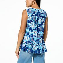 G by Giuliana Woven Tiered Swing-Hem Tank