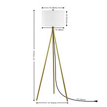 Galilea 61" Gold Iron Floor Lamp with Cotton Shade