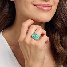 GemHues Bronze Composite Turquoise Boho Western Ring