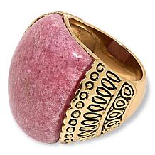 GemHues Bronze Gemstone Textured Wide Band Ring