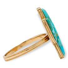 GemHues Composite Turquoise Bronze Cactus Design Ring